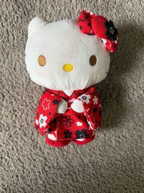 Sanrio Hello Kitty Plush in White and Red Kimono